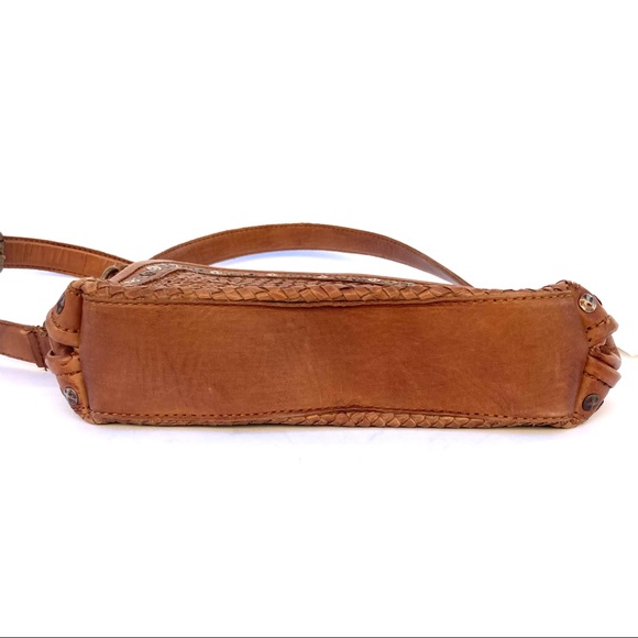 PLATANIA WOVEN ITALIAN LEATHER CROSSBODY BAG WITH STUDDED TRIM - Picture 10 of 10